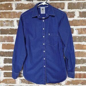 Talula Oxford Boyfriend Shirt Extra Small Blue White Striped Long Sleeve‎ Button